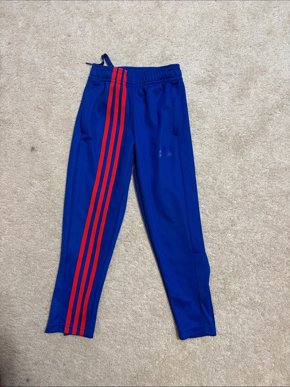 adidas Royal Blue Track Pants with Red Stripes